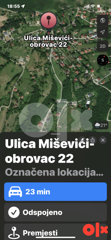 Vikendica Zemljište Hadžići 780m2 2