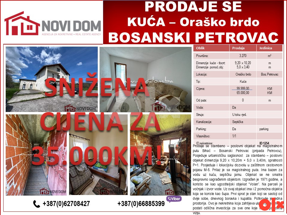 SNIŽENA CIJENA - Stamb. - posl. objekat - M-5 - B. PETROVAC