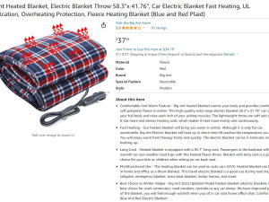 BIG ANT električna grijaća deka 145x104cm, 12V+EU