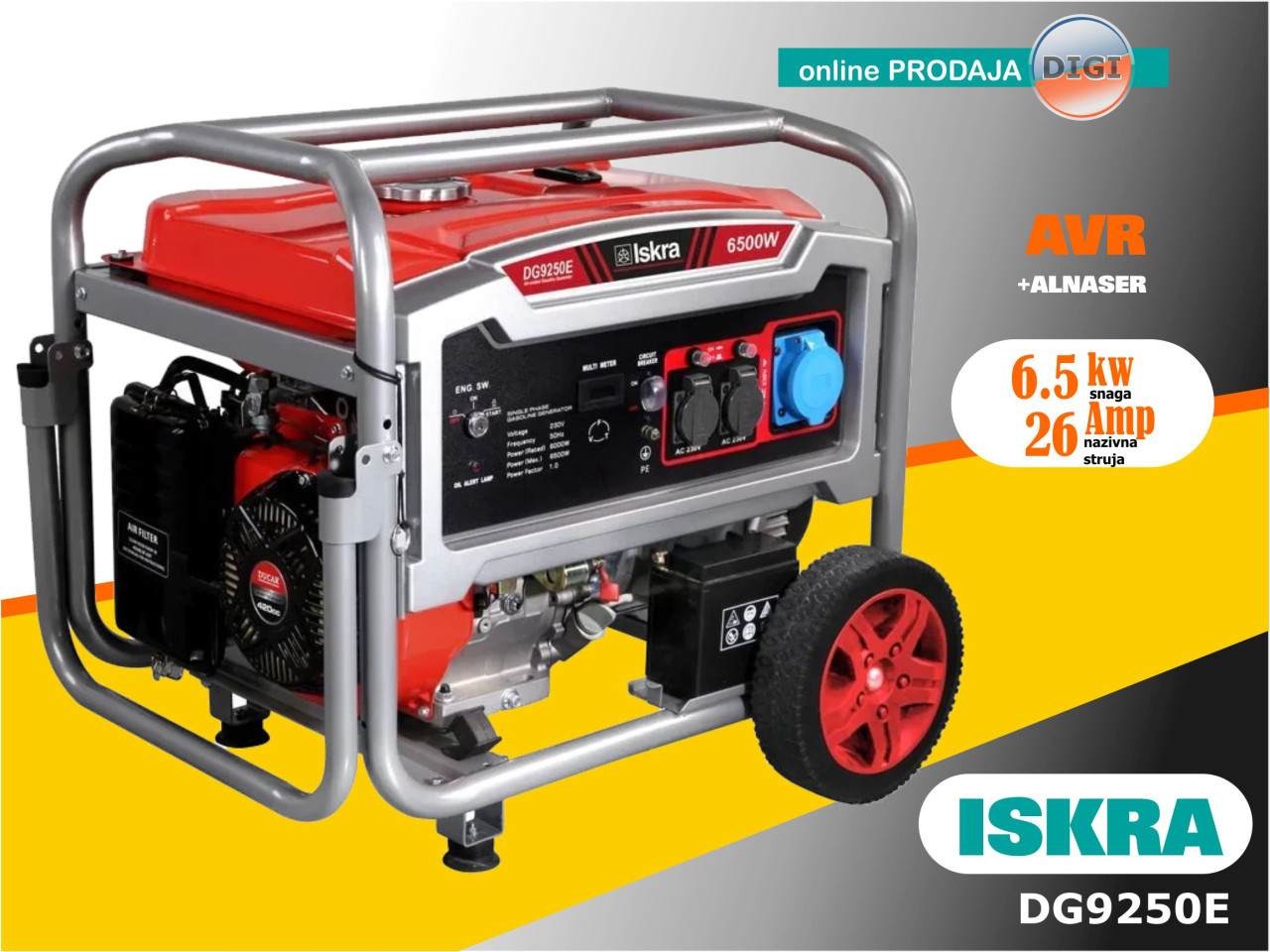 AGREGAT ISKRA DG9250E 6 6kW 6.5 6,5 /9 kW KLJUČ vgp 6700 ...