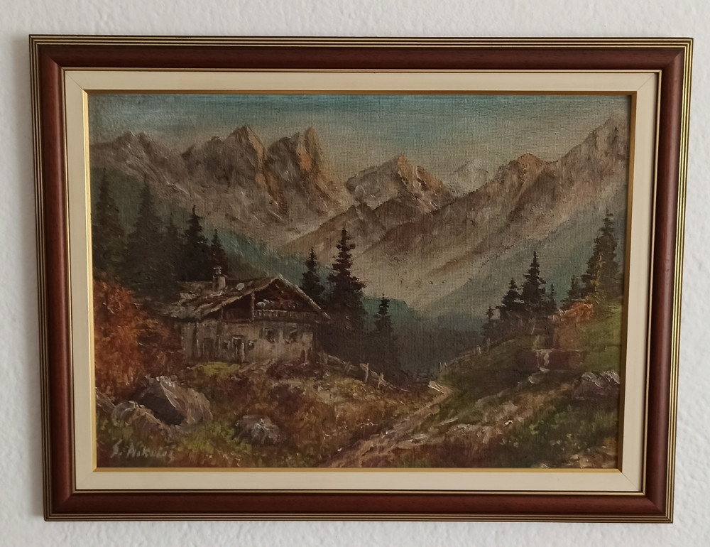 Slika planina - uljane boje - Sava Nikolić - ulje