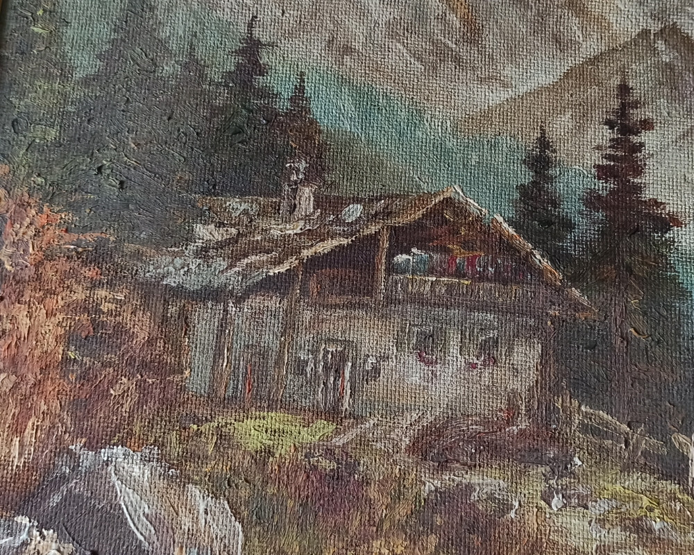 Slika planina - uljane boje - Sava Nikolić - ulje