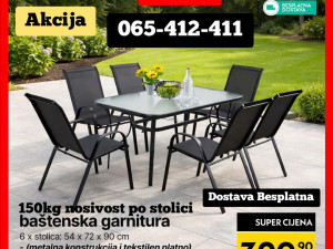 VRTNA GARNITURA STO 150x90  +6 STOLICA stolice