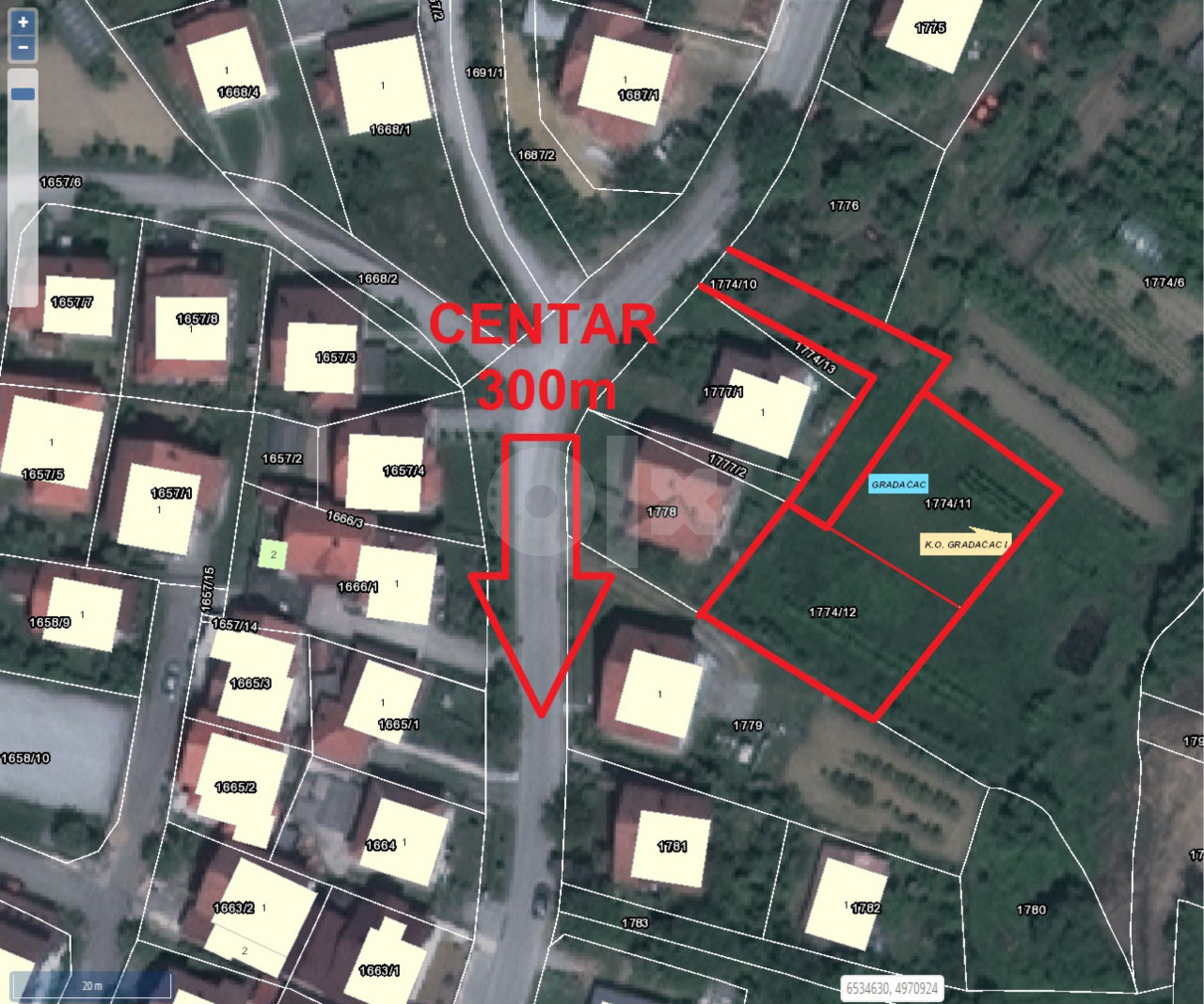 Zemljište CENTAR AKCIJA ! Gradačac 1000m2 Placevi