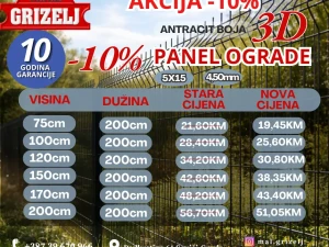 PANELNE OGRADE PANELI AKCIJA PANEL OGRADA I STUBOVI 3D 2D