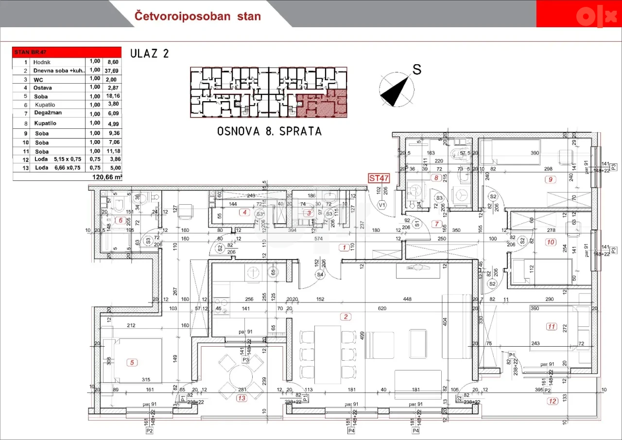 Stan Istočno Sarajevo penthouse 118,90m2 - novogradnja USELJIV! 2