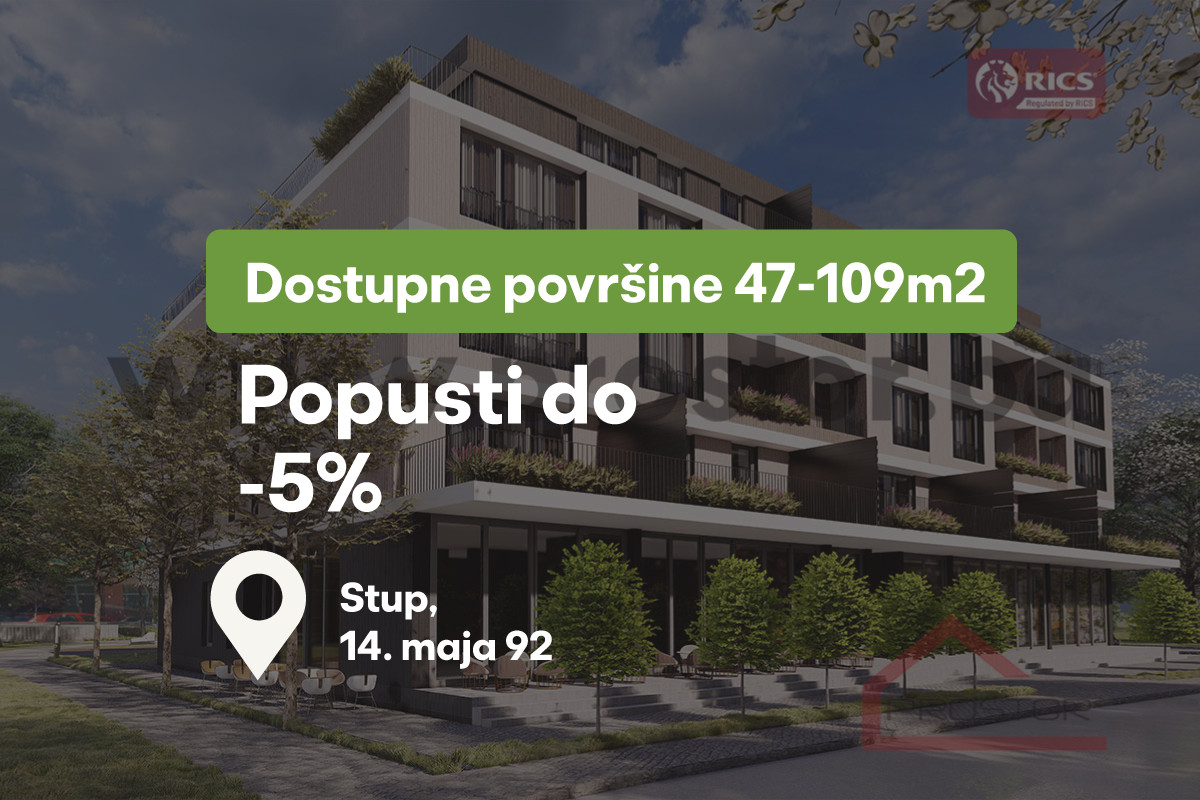 NOVOGRADNJA STUP! Stanovi 60-105m2, POPUST 5%!
