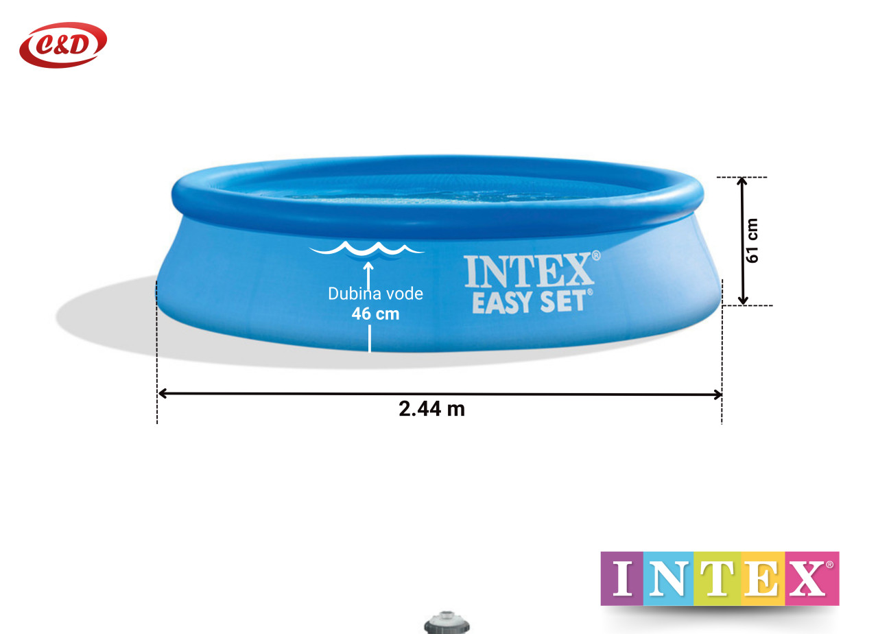 INTEX Bazen; Easy Set; 244 x 61 cm + PUMPA