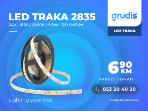 LED TRAKA 24V 2835 9,6W 2800K IP20