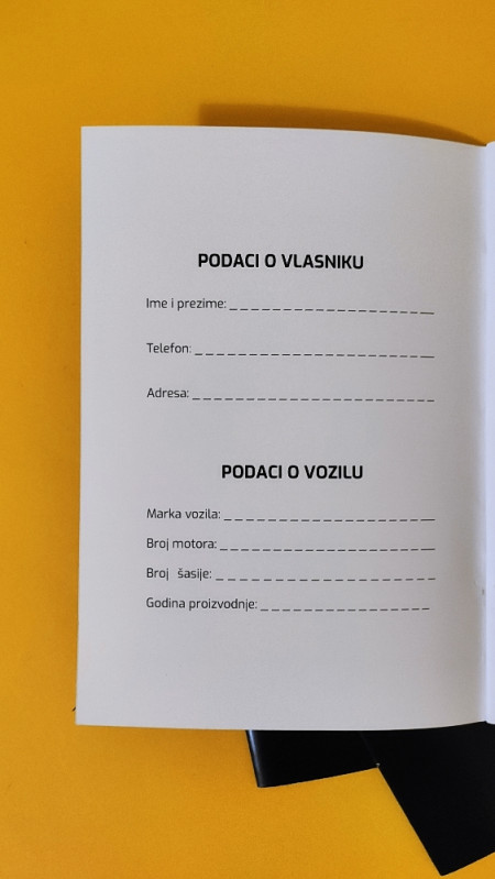 SERVISNA KNJIGA - SERVISNA KNJIŽICA