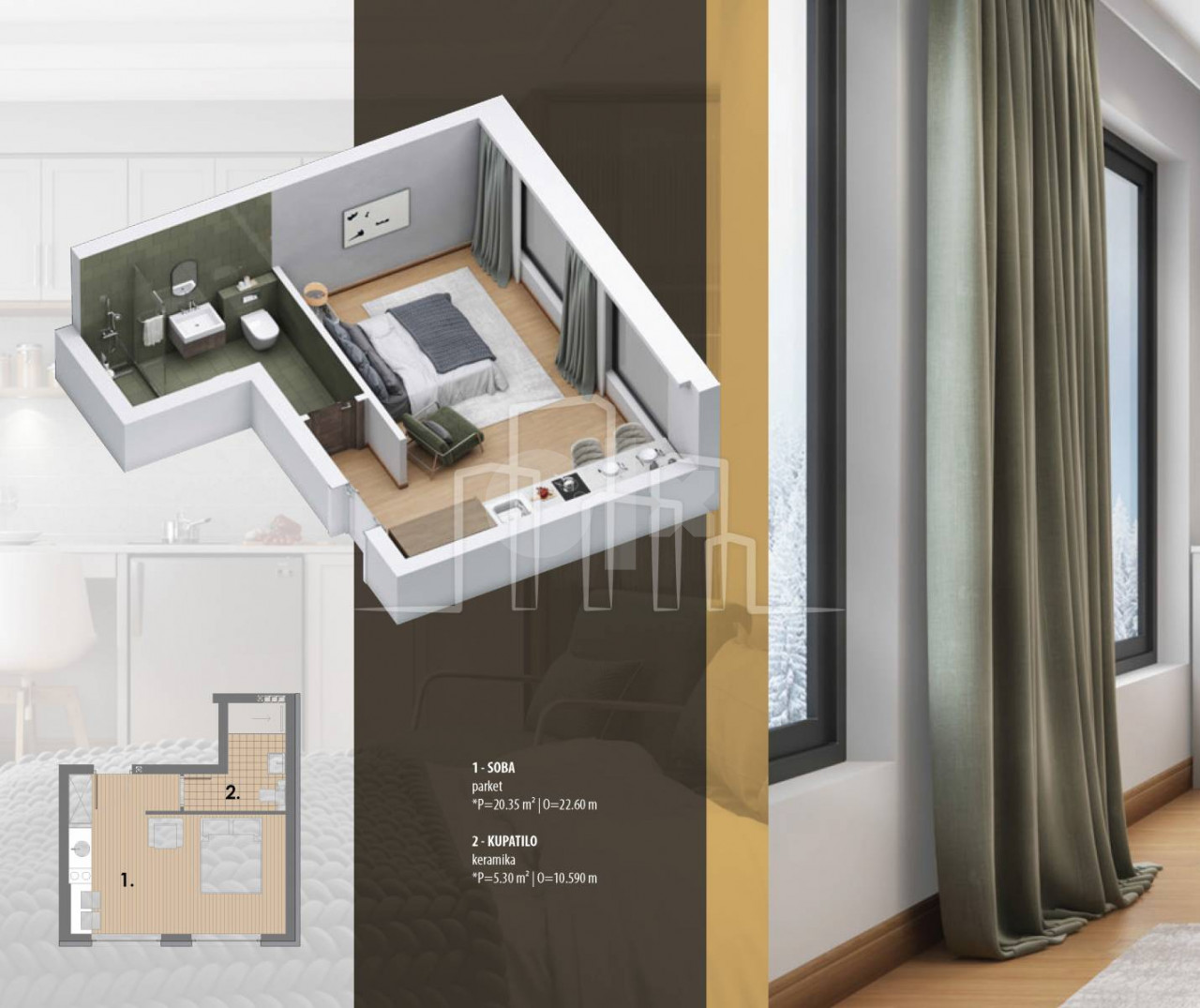 Studio apartman 25,56 Snježna dolina Faza 2 Jahorina 2