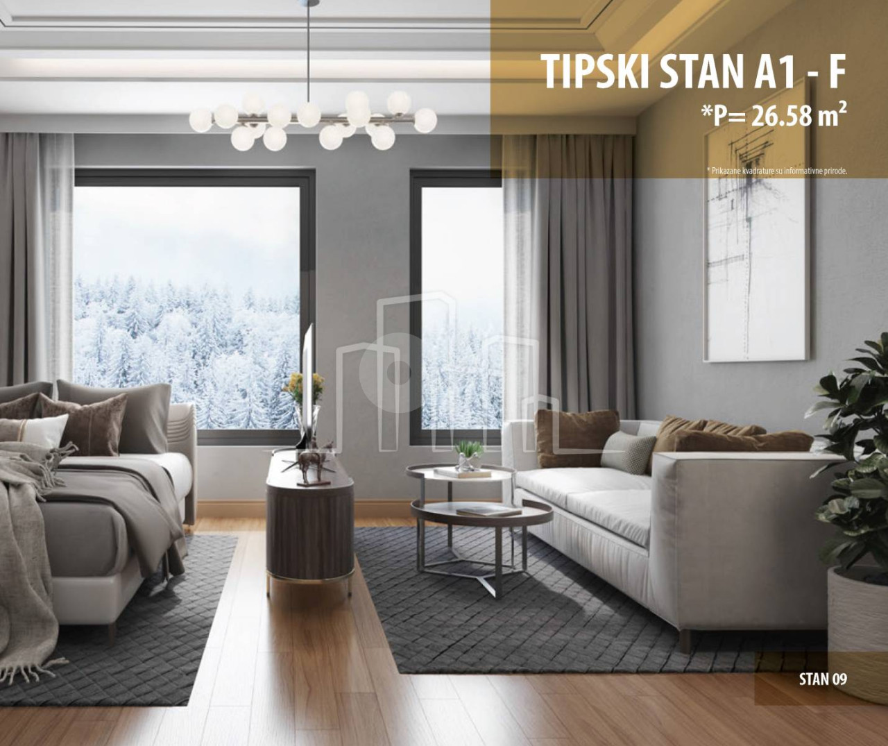 Studio apartman 26,58 Snježna dolina Faza 2 Jahorina