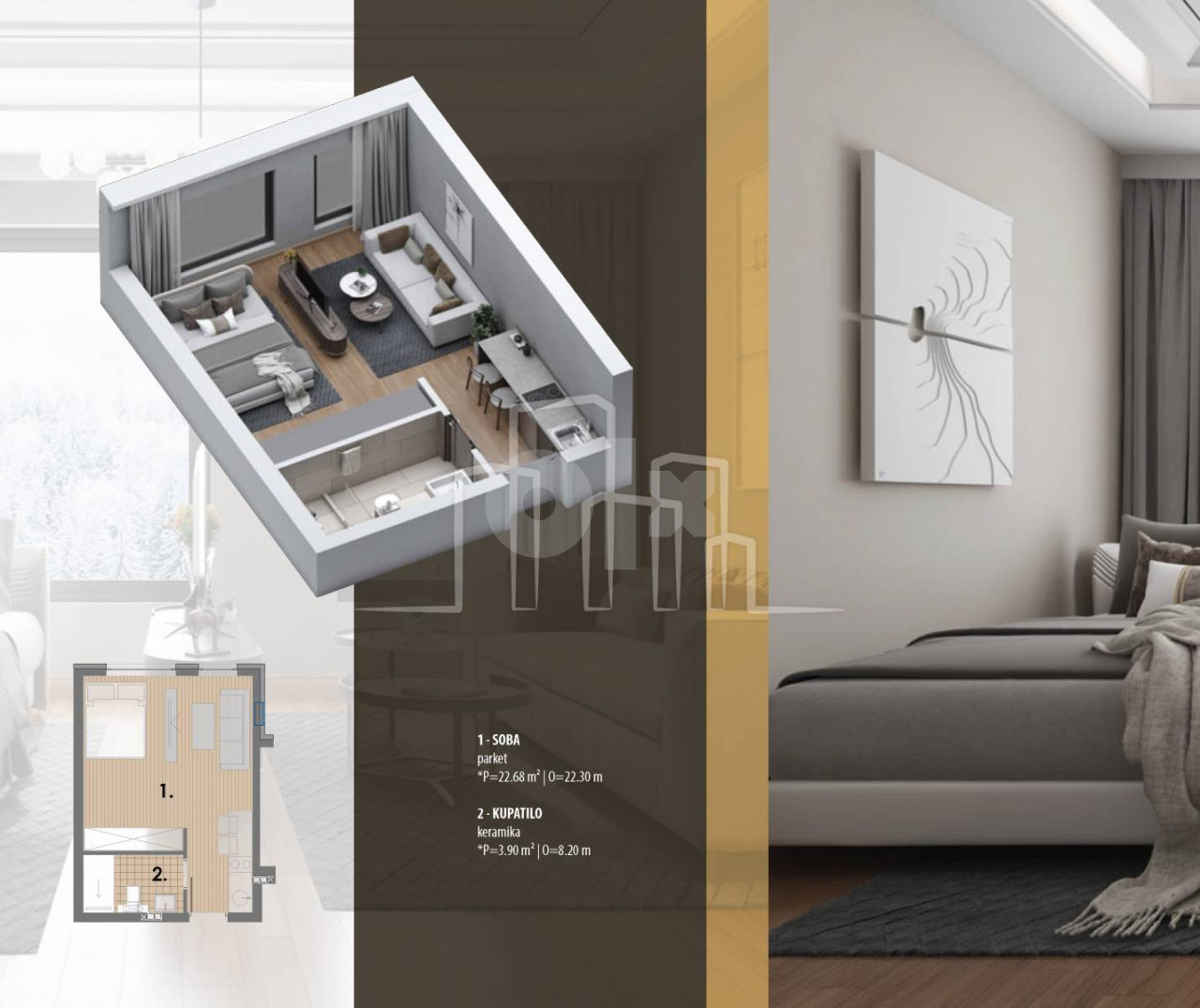 Studio apartman 26,58 Snježna dolina Faza 2 Jahorina 2