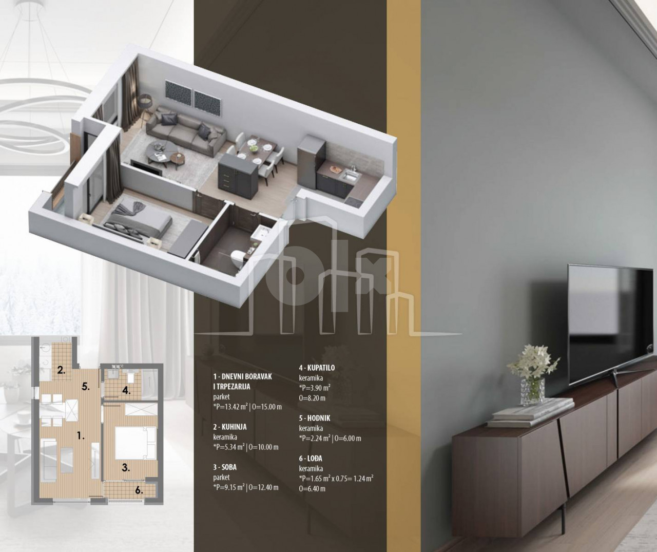 Dvosoban apartman 35,29 Snježna dolina Faza 2 Jahorina 8
