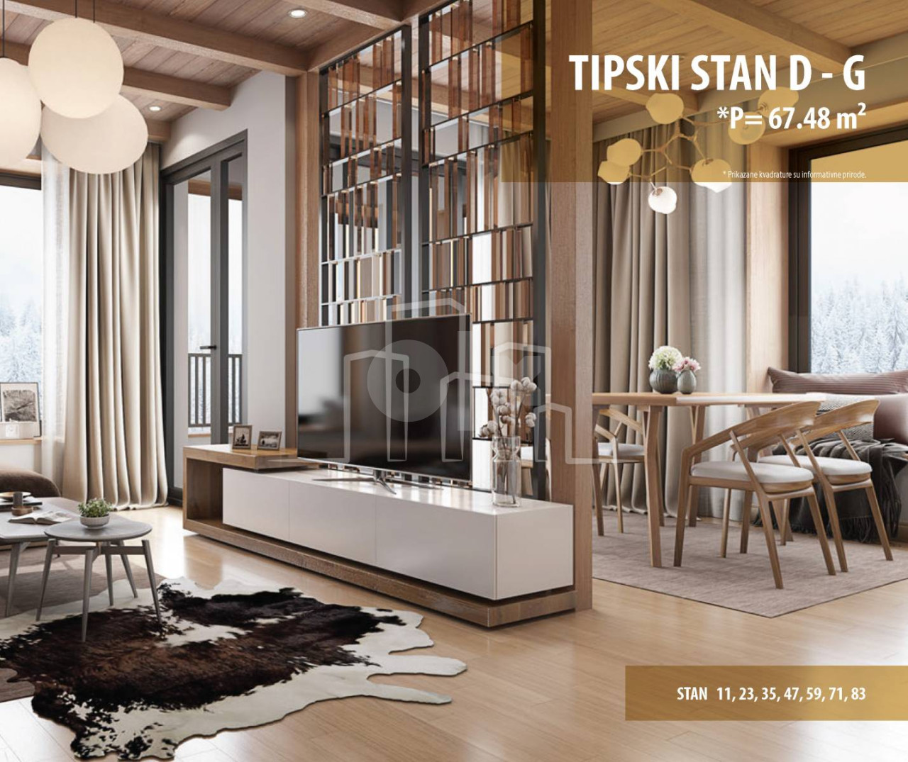 Trosoban apartman 67,48 Snježna dolina Faza 2 Jahorina