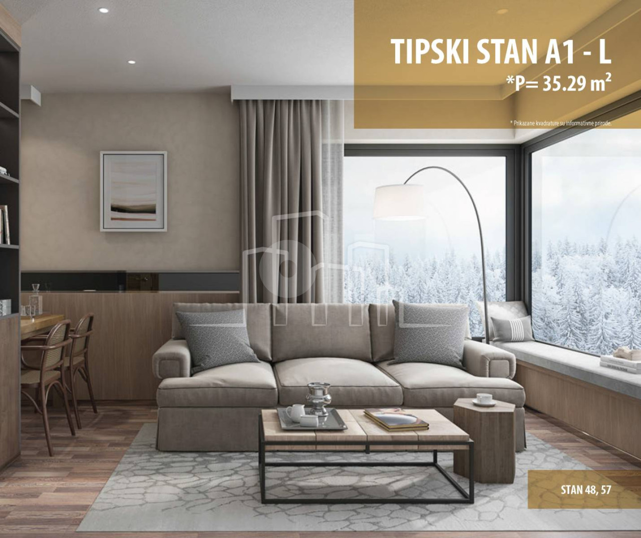 Apartman dvosoban 35,29 Snježna dolina Faza 2 Jahorina