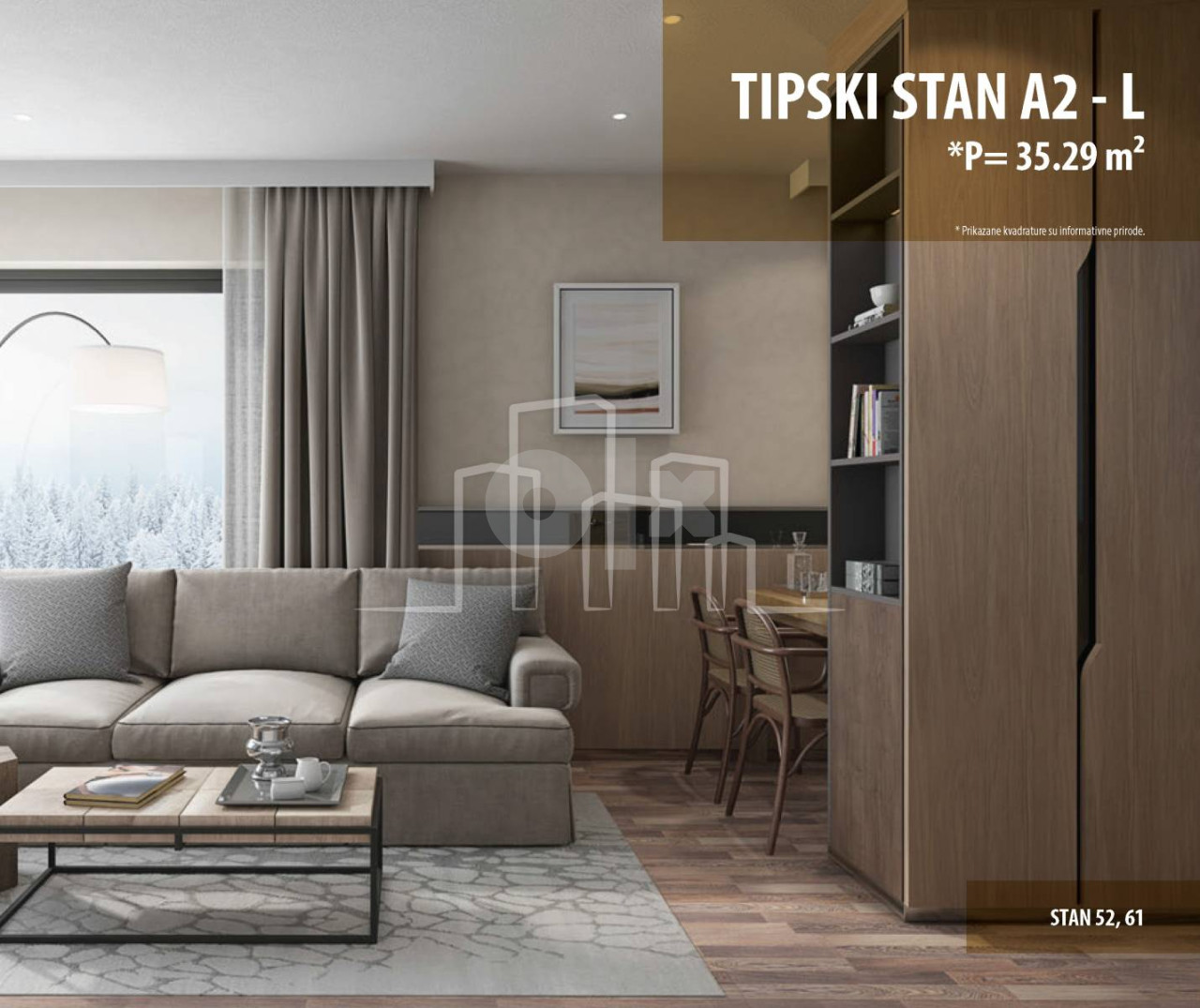 Apartman dvosoban 35,29 Snježna dolina Faza 2 Jahorina 7