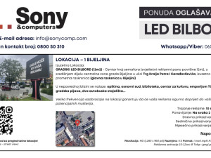 Iznamljivanje LED bilborda u Bijeljini, 5 lokacija