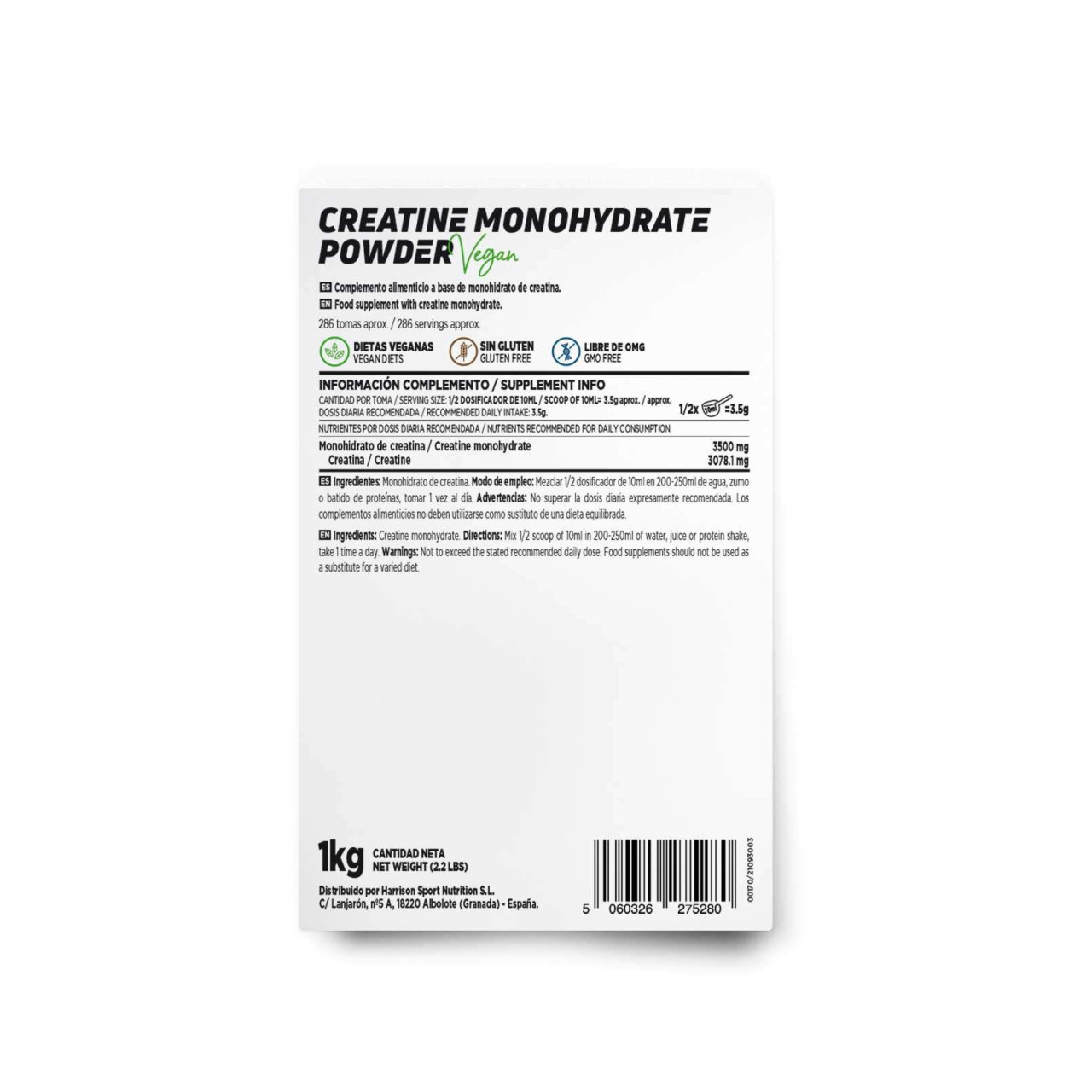 KREATIN MONOHIDRAT CREATINE MONOHYDRATE 500gr 143doze