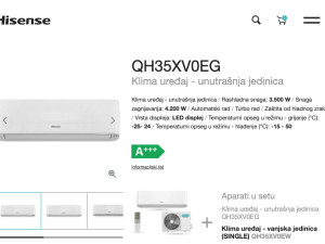 Hisense 12k WiFi A+++ INVERTER -25 QH35 Nordic PRO 12ka TOP 4.2kW