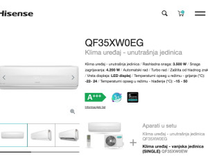 Hisense 12k WiFi A+++ INVERTER -22 QF35 Fresh Master 12ka 4.2kW