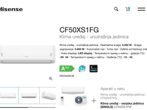Hisense 18k WiFi A++ INVERTER -20 CF50 Expert Smart 18ka 5.6kW
