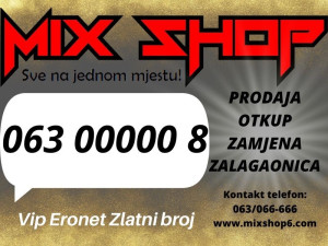 *063-000-008* ERONET GOLD ZLATNI BROJ TOP VIP BROJEVI