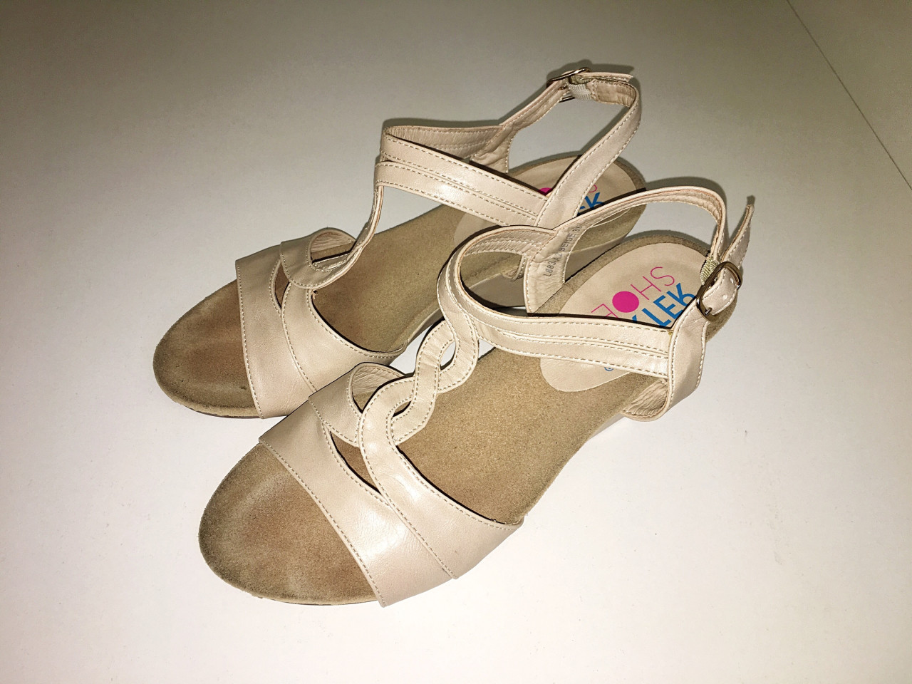 Retro Shoes ženske bež sandale puna peta