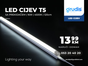 LED CIJEV T5 120cm 4500K sa prekidacem neonka