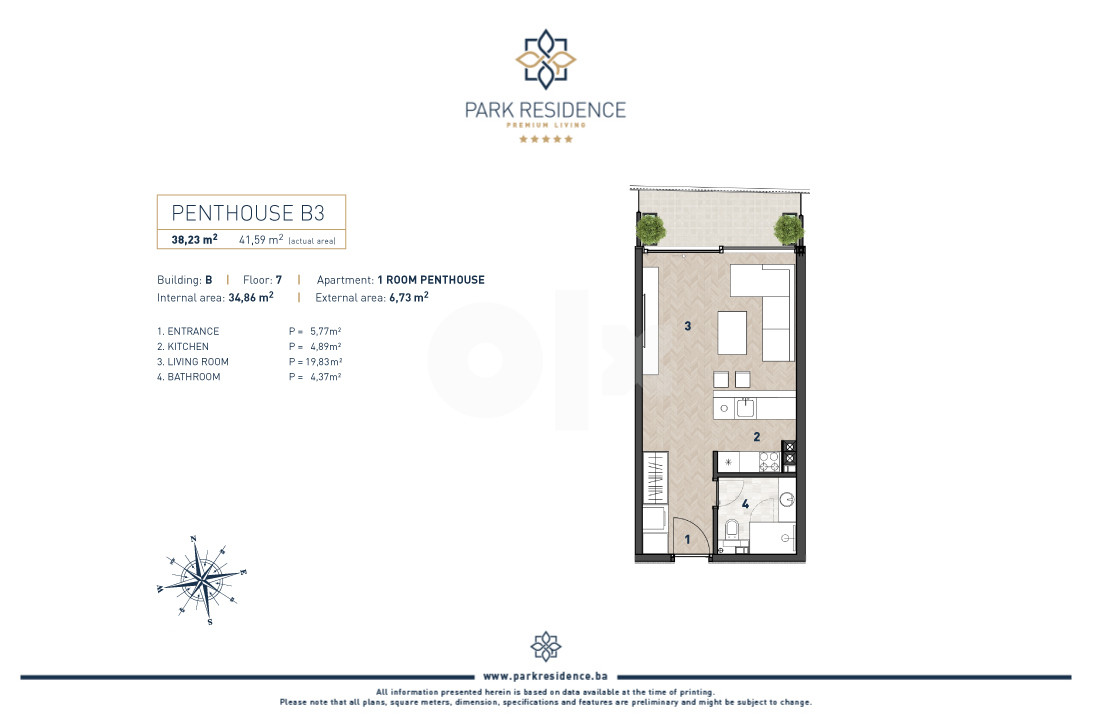 EKSLUZIVNA NOVOGRADNJA CENTAR!Studio stan 36m2 19