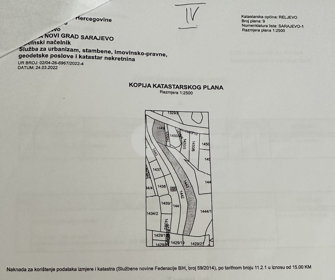 Zemljište Sarajevo - Novi Grad 1963m2, Ahatovići