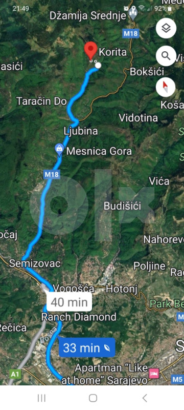 Gradevinsko zemljište Sarajevo Ilijaš 13.500m2 5