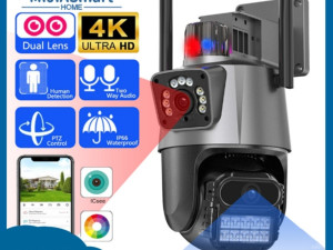 Wi-Fi IP PTZ 8 mp video nadzor sa dvije kamere + alarm