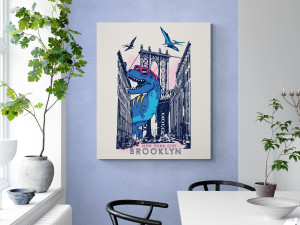 Canvas slika - Dinosaursi, most u New Yorku