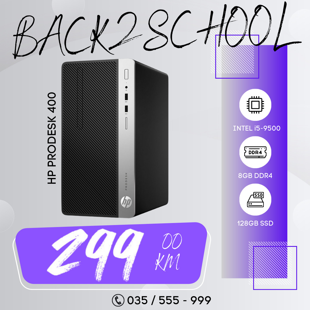BACK2SCHOOL HP RACUNAR PRODESK I5-9500 / 8GB / 128GB