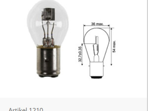 SIJALICA Moped S1 6V 25/25W  BA20d 1210