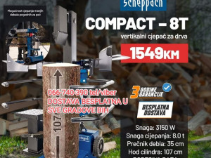 Scheppach vertikalni cjepac za drva COMPACT 8T