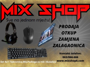 Tipkovnica Miš Podloga Slušalice za GAMING 4u1 RGB LED 4 u 1 usb