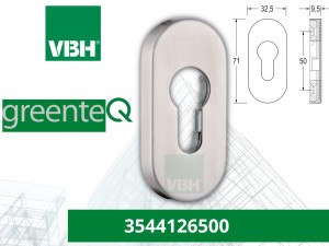 Rozeta za vrata ovalna PZ  9 mm ER INOX