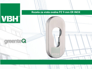 Rozeta za vrata ovalna PZ  9 mm ER INOX