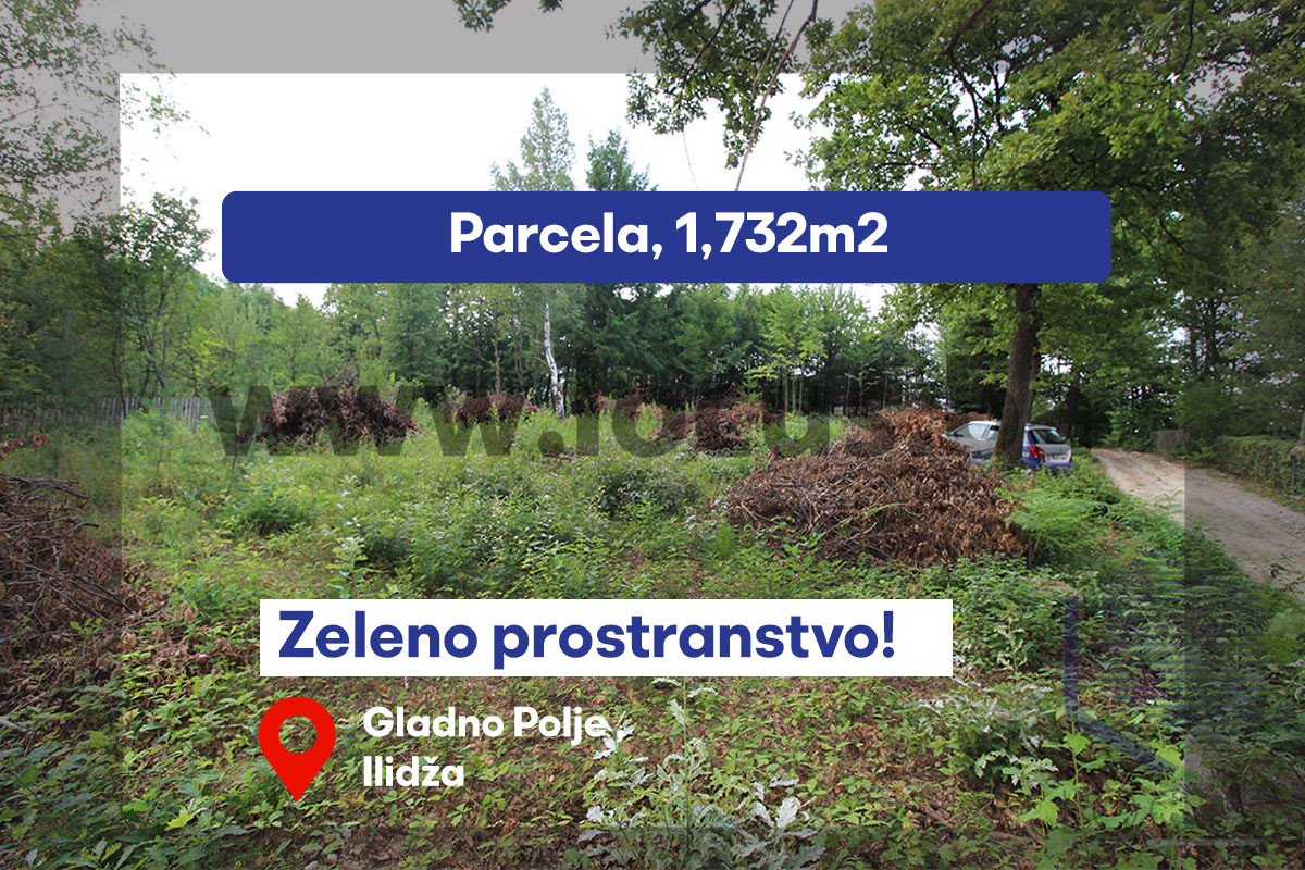 LOCUS: Zemljišna parcela 1.732m2, Gladno Polje, Ilidža