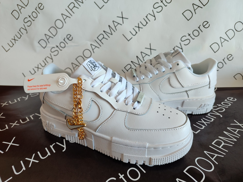 Triple White Air Force One Pixel Jewel Blanche Af1 Jewel Pixel