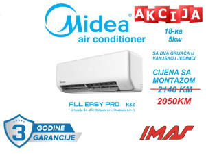 KLIMA INVERTER  5kW ALL EASY PRO -25C MIDEA A+++  SA MONTAŽOM
