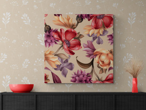 Canvas slika - Divlji cvjetovi, Ljubičasti i crveni