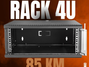 Rack rek ormar 4u Crni - providno staklo