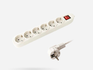 PDU 6X IZLAZA SA PREKIDACEM PVC PDU-6P-SWITCH