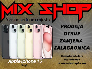 APPLE IPHONE 15 128GB *NOVO* *Garancija*Zamjena*Razne boje*