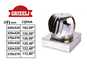 VENTILATOR KAPA ZA DIMNJAK ODZAK ASPIRATOR INOX