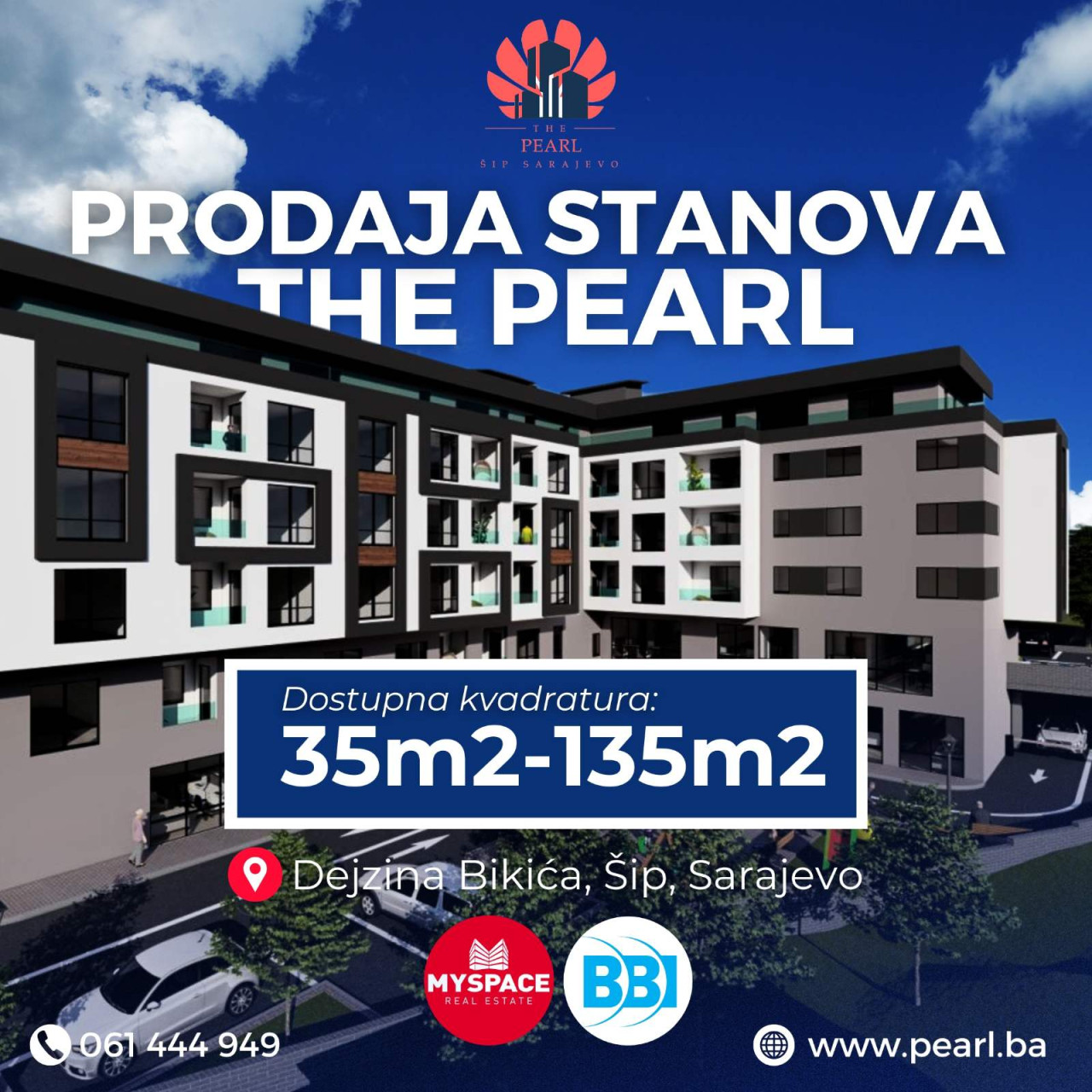 MY SPACE/ Stanovi/ NOVOGRADNJA PEARL SIP/ 35m2-135m2