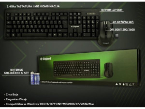 Digicell tastatura tipkovnica i miš set wireless